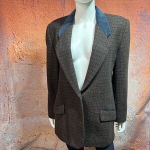 Brown and Blue Houndstooth Blazer NWOT (never worn)